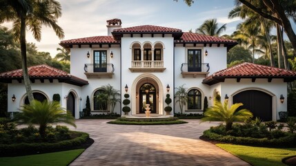 Obraz premium red florida luxury house