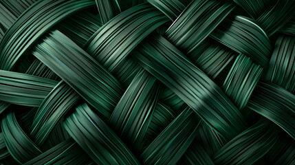 Intertwined green stripes create a textured background