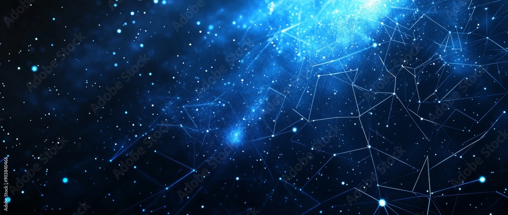 Poster design digital technology concept. 3d illustration of abstract futuristic technology with polygonal 