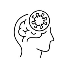 Encephalitis line black icon. Sign for web page, mobile app,