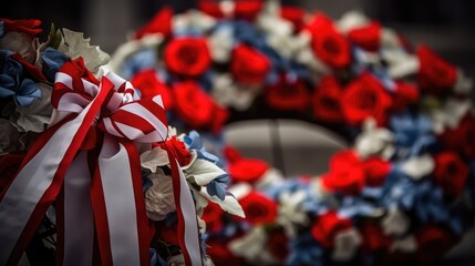 wreath veterans day red