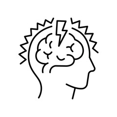 Epilepsy line black icon. Sign for web page, mobile app,