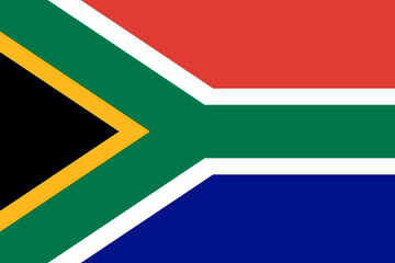 Flag of South Africa with real colors. Vector illustration