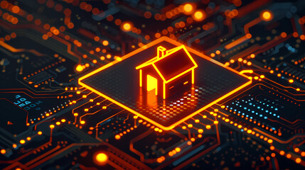 Obraz premium Illustration of future technology display of smart home