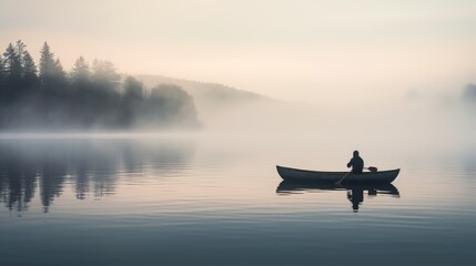 fog canoe in water