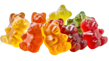 Gummy bears on transparent background