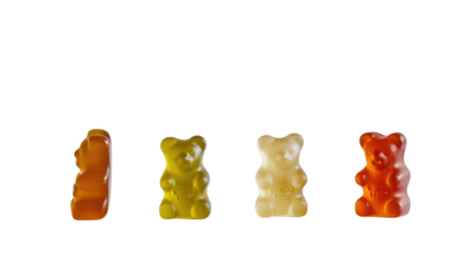 Gummy bears on transparent background