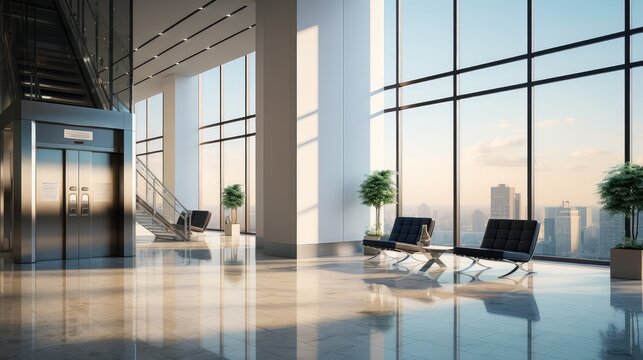 building office lobby elevators