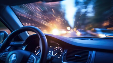 Obraz premium gentle blurred car interior lights