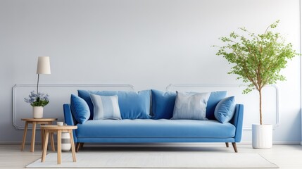 Fototapeta premium focal blue couch