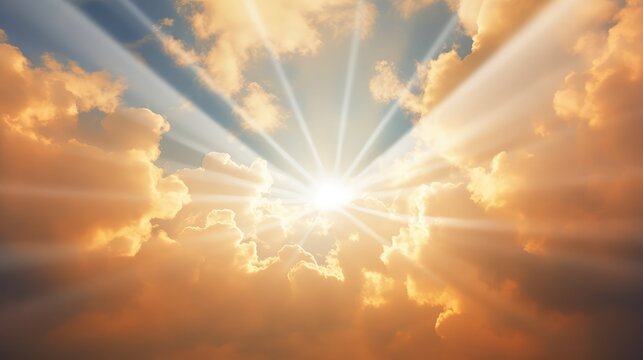 glow sun rays through clouds