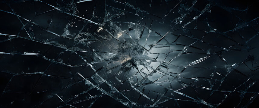 Broken black glass background poster
