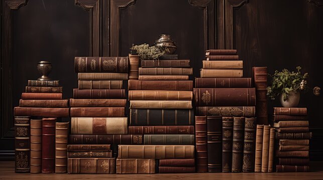 stacked brown backdrop