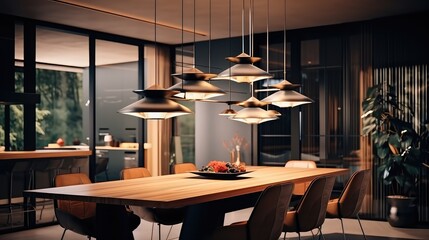 dining interior design pendant light