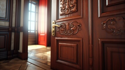 Obraz premium intrigue blurred interior front door