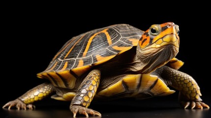 Obraz premium movement box turtle white background