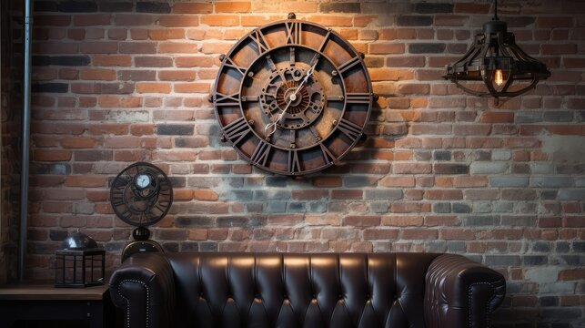 brick clock on the wall