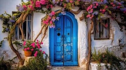 Fototapeta premium arched blue door