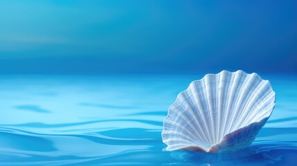 Fototapeta premium seashell wave blue background