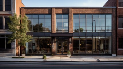Obraz premium brick office building front