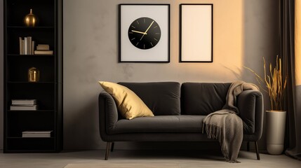 sleek black and gold clock