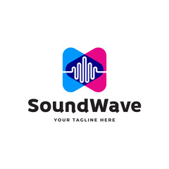 Colorful music bars visualization vector graphic design template.