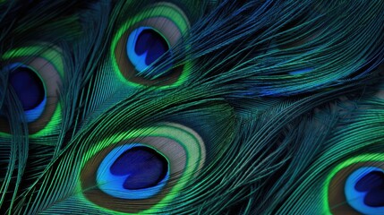 Obraz premium feather dark blue green