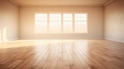 Fototapeta premium serene empty room with wood floor
