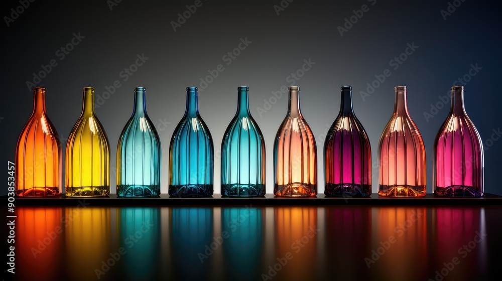 Poster design bottle 3d