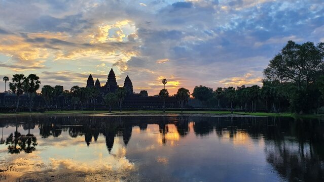 Cambodia. Angkor Wat temple. Hindu temple built at the beginning of the 12th century, during the reign of Suryavarman II and dedicated to the god Vishnu.