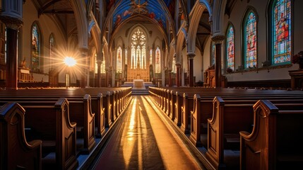 Fototapeta premium windows catholic light