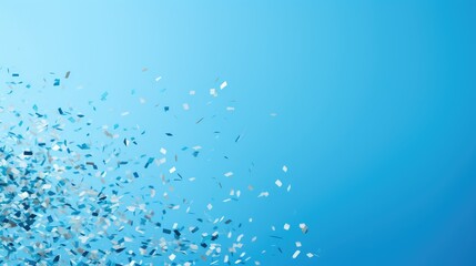 graceful confetti on blue background