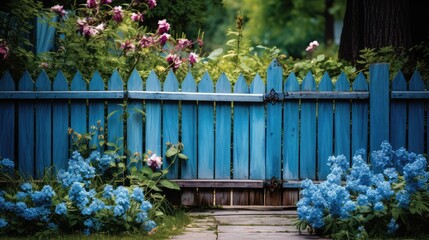 garden blue fence