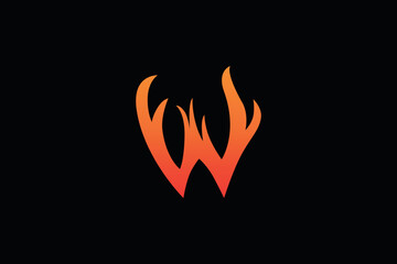 Fire letter W logo