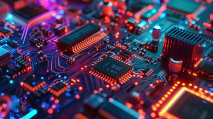 Obraz premium Circuit Board Closeup