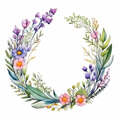 Obraz premium Watercolor Floral Wreath