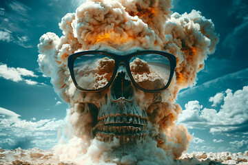 Apocalypse dangerous ecology disaster generative Ai concept