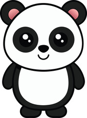 Vector Drawing of cute panda