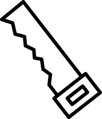 Hand saw tool line icon. Replaceable vector design.