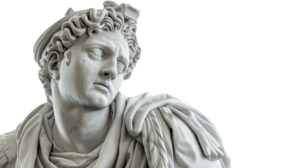 Greek sculpture on transparent background