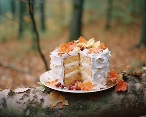 Autumn cake background.