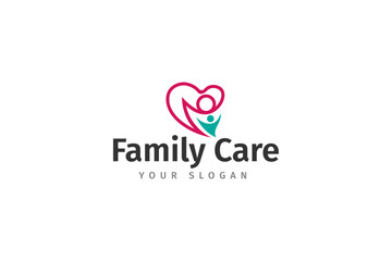 Family care logo template for health and medical