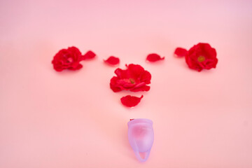 woman's uterus, red roses, menstruation