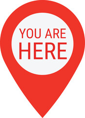 Red pin marker with text 
