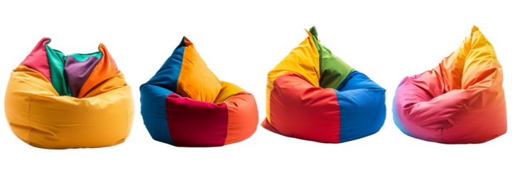 set of beanbag, on white background