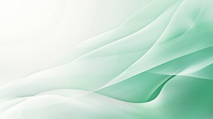 Obraz premium Aesthetic pastel green background template for business or diploma presentation. Waves and dots. Generative AI