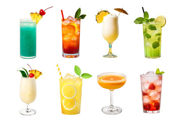 PNG Summer drink element set, transparent background