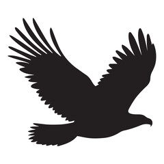 Obraz premium Red-tailed hawk Silhouette, Eagle Clipart, Eagle silhouetted vector illustration