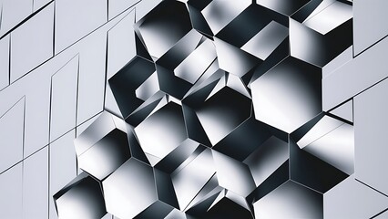 Abstract Hexagon wallpaper , white Background , 3d vector illustration