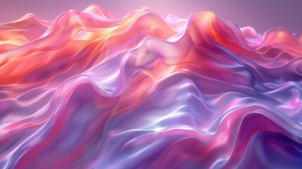 Fototapeta premium Abstract Purple and Orange Fabric Waves